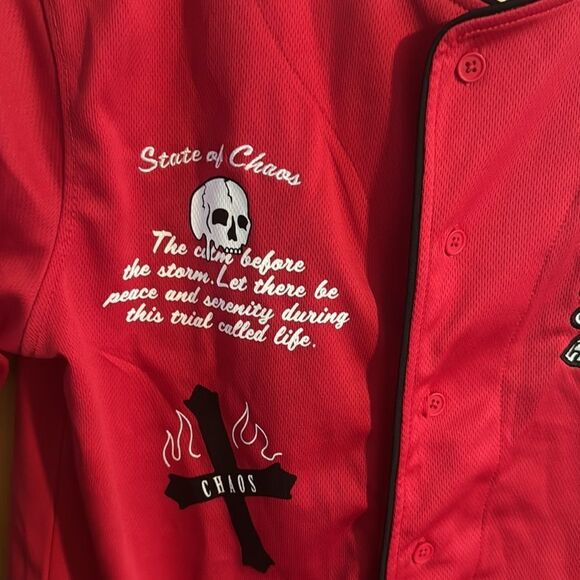 Red Baseball Jersey Mens Small Rue21 Mesh - Picture 3 of 4